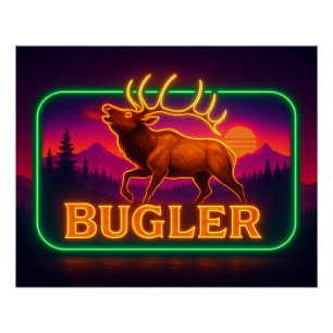 Pôster Neon Elk Poster