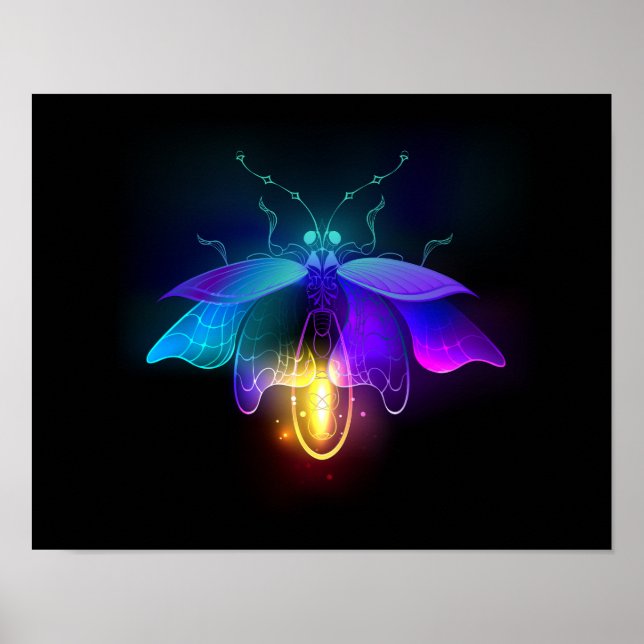 Poster Neon Firefly a preto (Frente)