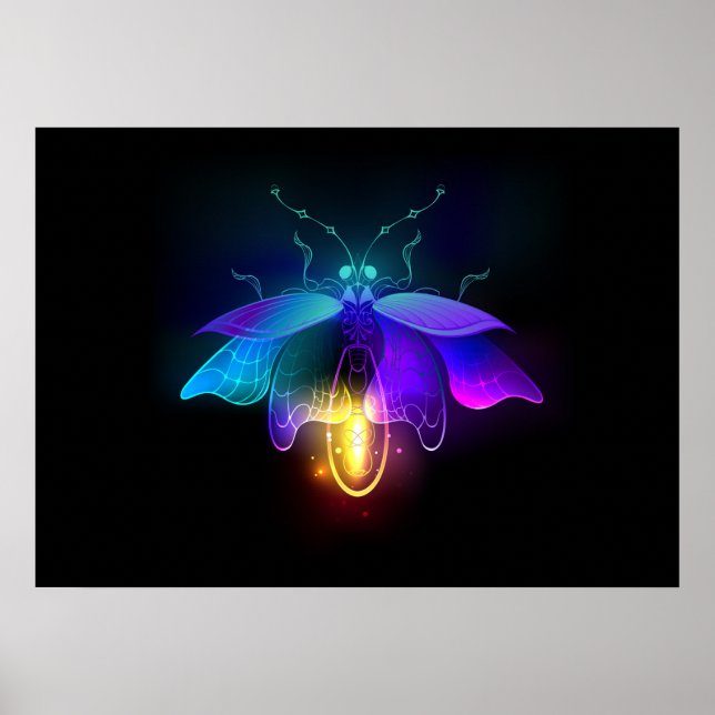 Poster Neon Firefly a preto (Frente)