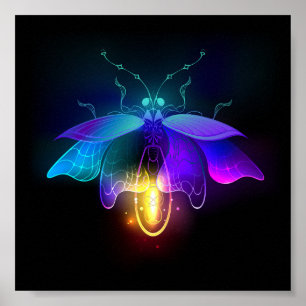 Poster Neon Firefly a preto