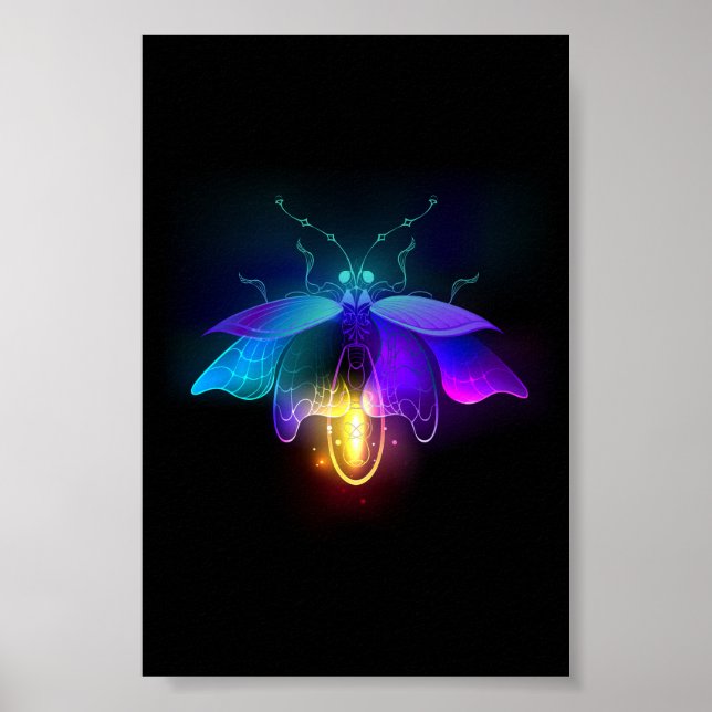 Poster Neon Firefly a preto (Frente)