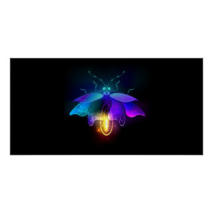 Pôster Neon Firefly a preto
