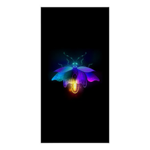 Pôster Neon Firefly a preto