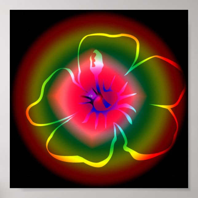 PÔSTER NEON FLOWER (Frente)