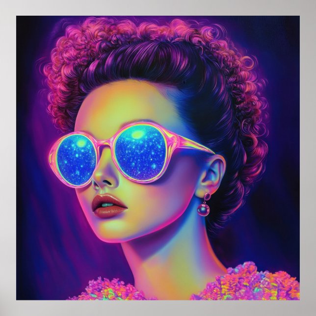 Poster Neon Galaxy Glamor (Frente)
