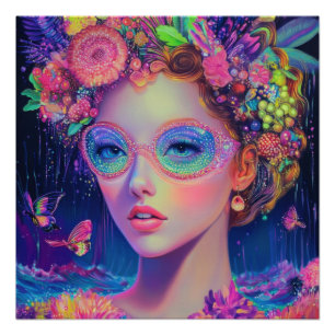Pôster Neon Garden Goddese