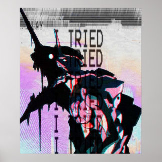 Poster Neon Genesis Evangelion Unidade Um Eu Tentei