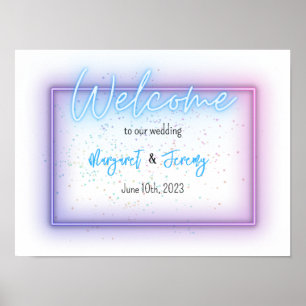 Poster Neon Glow - Sinal de Boas-vindas Legal