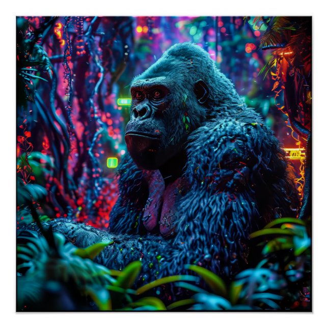 Pôster Neon Gorilla (Frente)