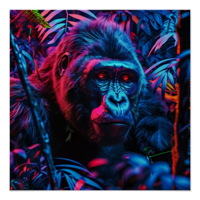Pôster Neon Gorilla (Frente)