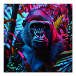 Pôster Neon Gorilla