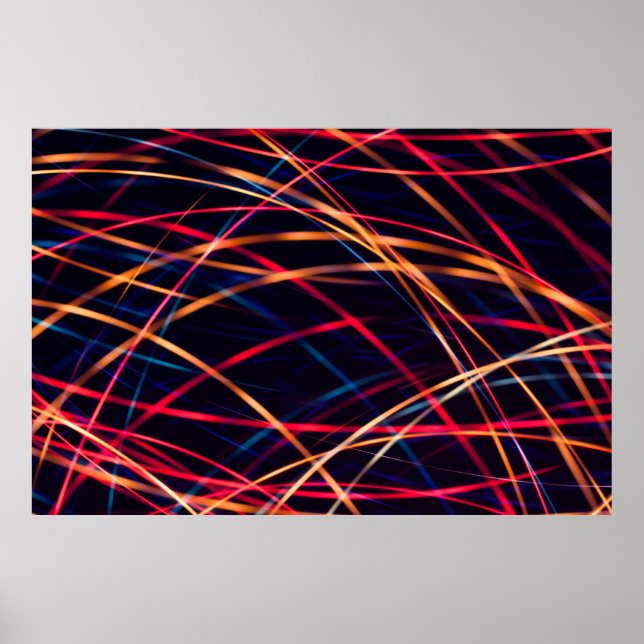 Poster Neon ilumina textura com longa exposição.abstrato, (Frente)