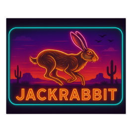 Pôster Neon Jackrabbit Poster
