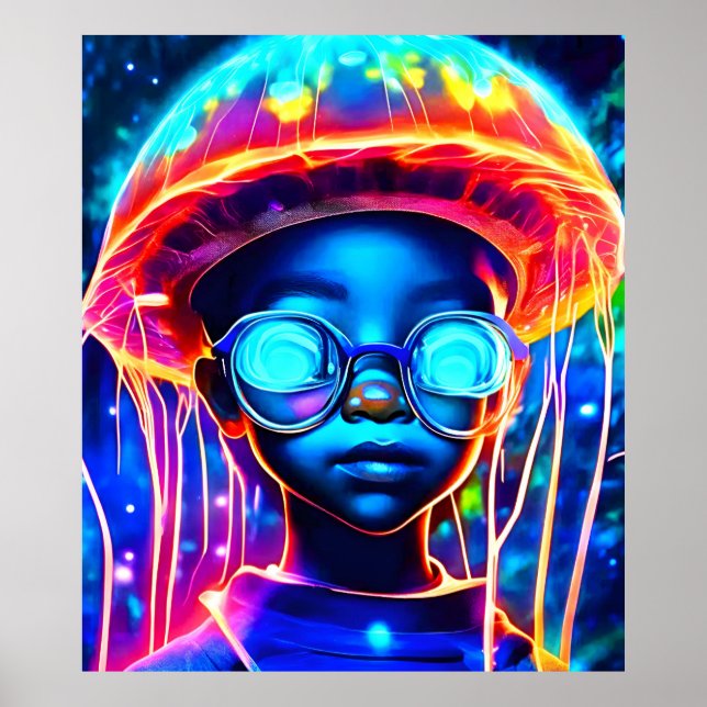 Poster Neon Jellyfish Vision (Frente)