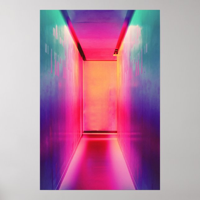 Poster Neon Lighting Hot Pink Fotografia Brilhante (Frente)