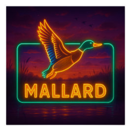 Pôster Neon Mallard Poster