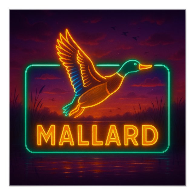 Pôster Neon Mallard Poster (Frente)