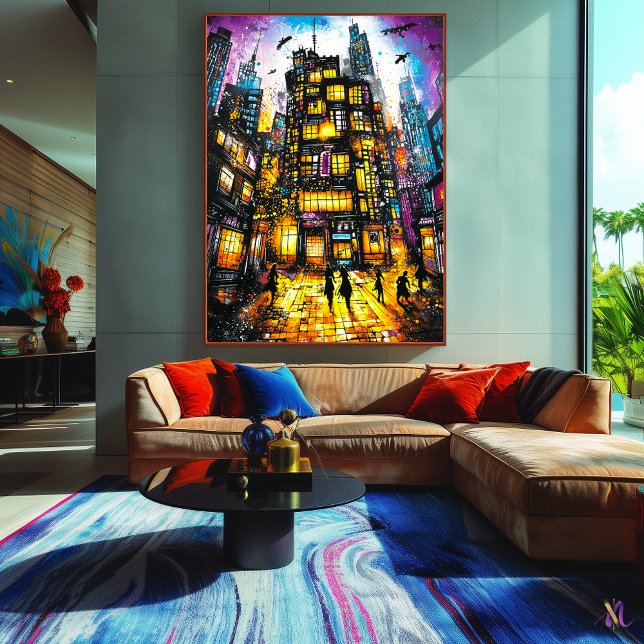 Poster Neon Metropolis - Surreal Urban Nightscape (Criador carregado)