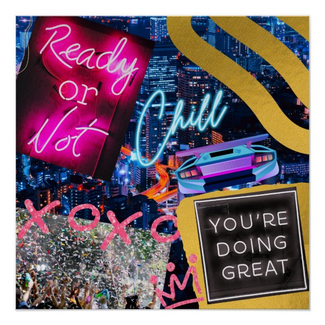 Pôster Neon New York (Frente)