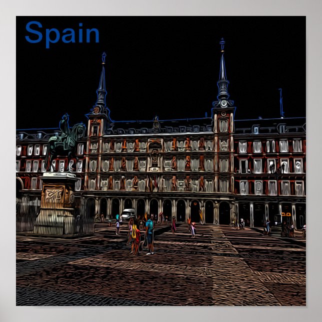 Poster Neon Night Art of Madrid (Frente)