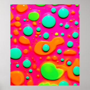 Poster Neon Painting Bubble Art