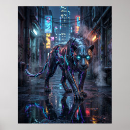 Poster Neon Panther Alley da Meia-Noite
