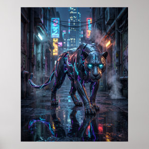 Poster Neon Panther Alley da Meia-Noite