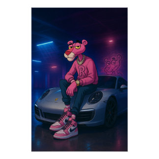 Pôster Neon Panther, Night Shift