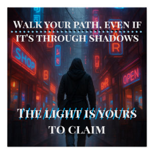 Pôster Neon Path - Cyberpunk Beco Poster