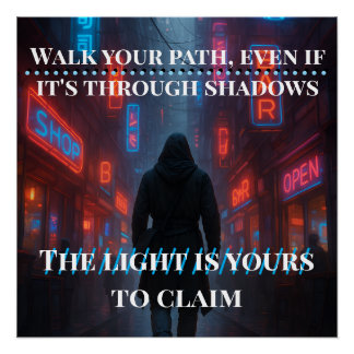 Pôster Neon Path - Cyberpunk Beco Poster