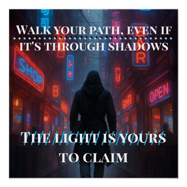 Pôster Neon Path - Cyberpunk Beco Poster (Frente)