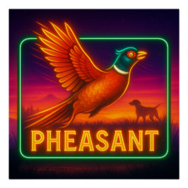 Pôster Neon Pheasant Poster