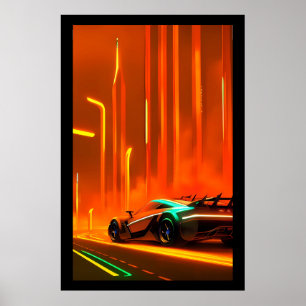 Poster Neon Race Night 3000 - Ken Gage Art