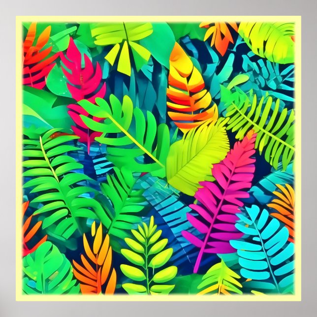 Poster Neon RainForest Fantasy (Frente)