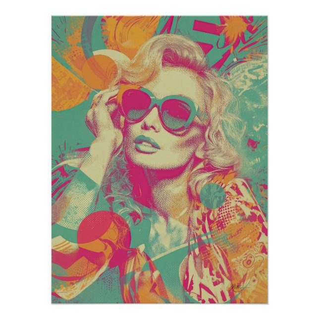 Pôster Neon Retro Muse (Frente)