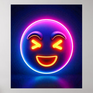 Poster Neon Rindo Emoji Joy