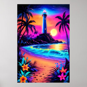 Poster Neon Seaside Beacon 3