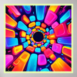 Poster Neon Shapes Abstrato Tunnel Art