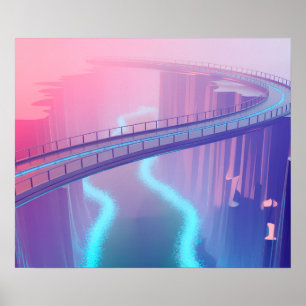 Poster Neon Skybridge Dreamscape