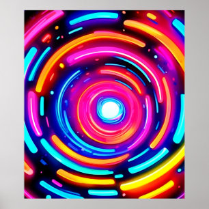 Poster Neon Spiral Light Art