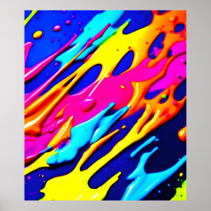 Poster Neon Splatter Design