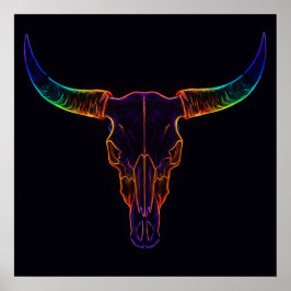 Poster Neon Steer