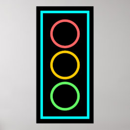 Pôster Neon Stoplight
