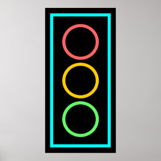 Pôster Neon Stoplight