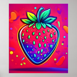 Poster Neon Strawberry Pop