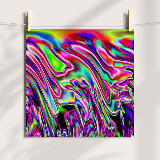 Poster Neon Swirls (Neon Swirls Abstract Digital Poster)
