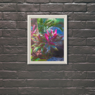 Pôster Neon Tropical Blooming Foliage