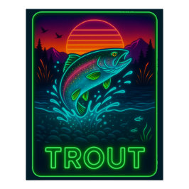 Pôster Neon Trout Poster