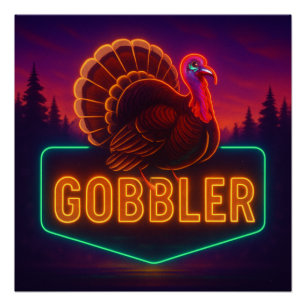 Pôster Neon Turkey Poster