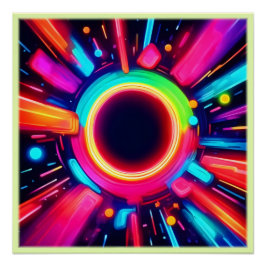 Pôster Neon Vortex de Arte Leve